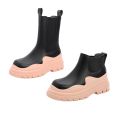 Nouveau luxe en gros femmes Luxury High Top Talon Wood Sole Custom Geothe Great Leather Rain Chaussures Travail cheville Chunky Chelsea Boot Woman